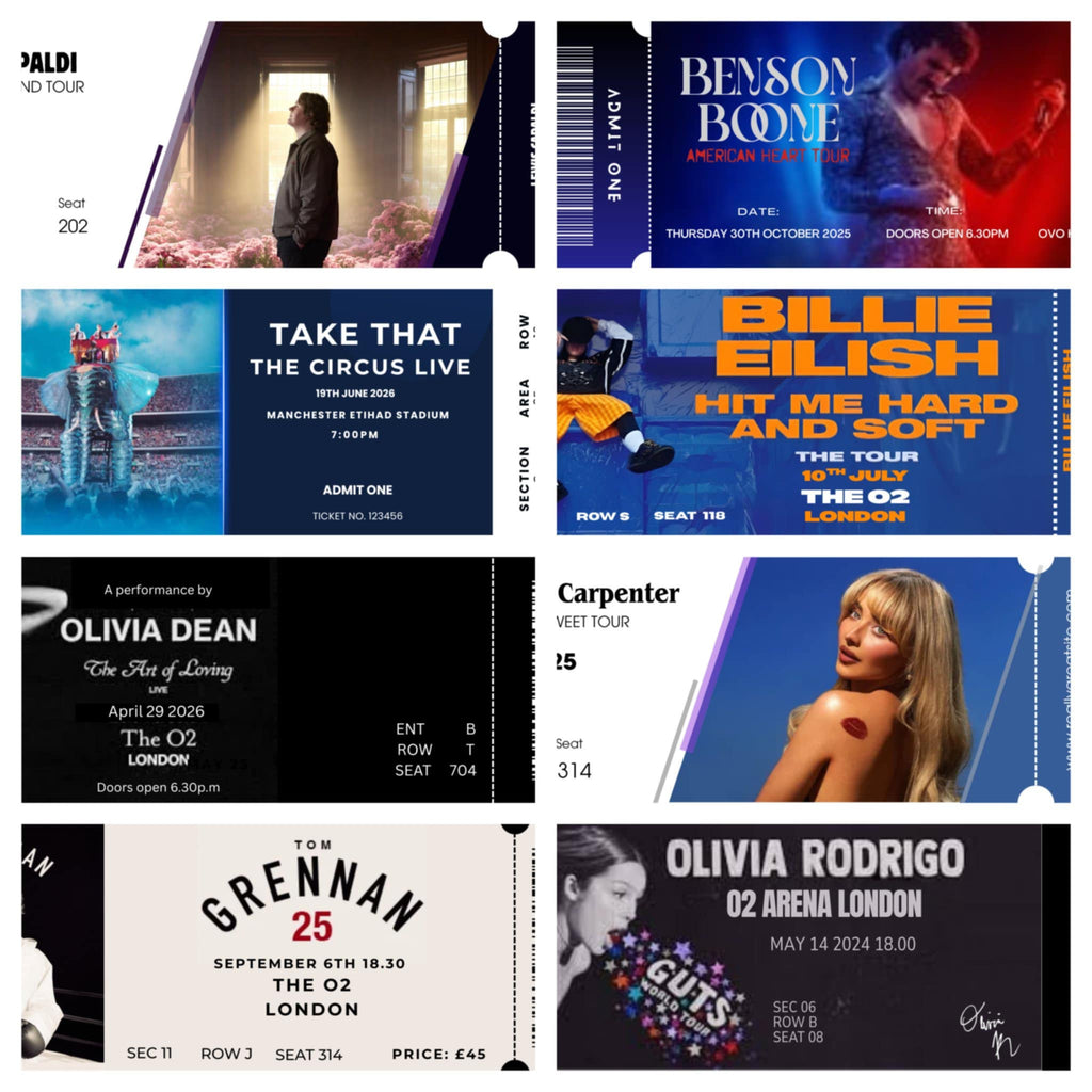 Personalised Music Concert Ticket Gift – Custom Keepsake Photo Card - Secret scentzations & T Belle