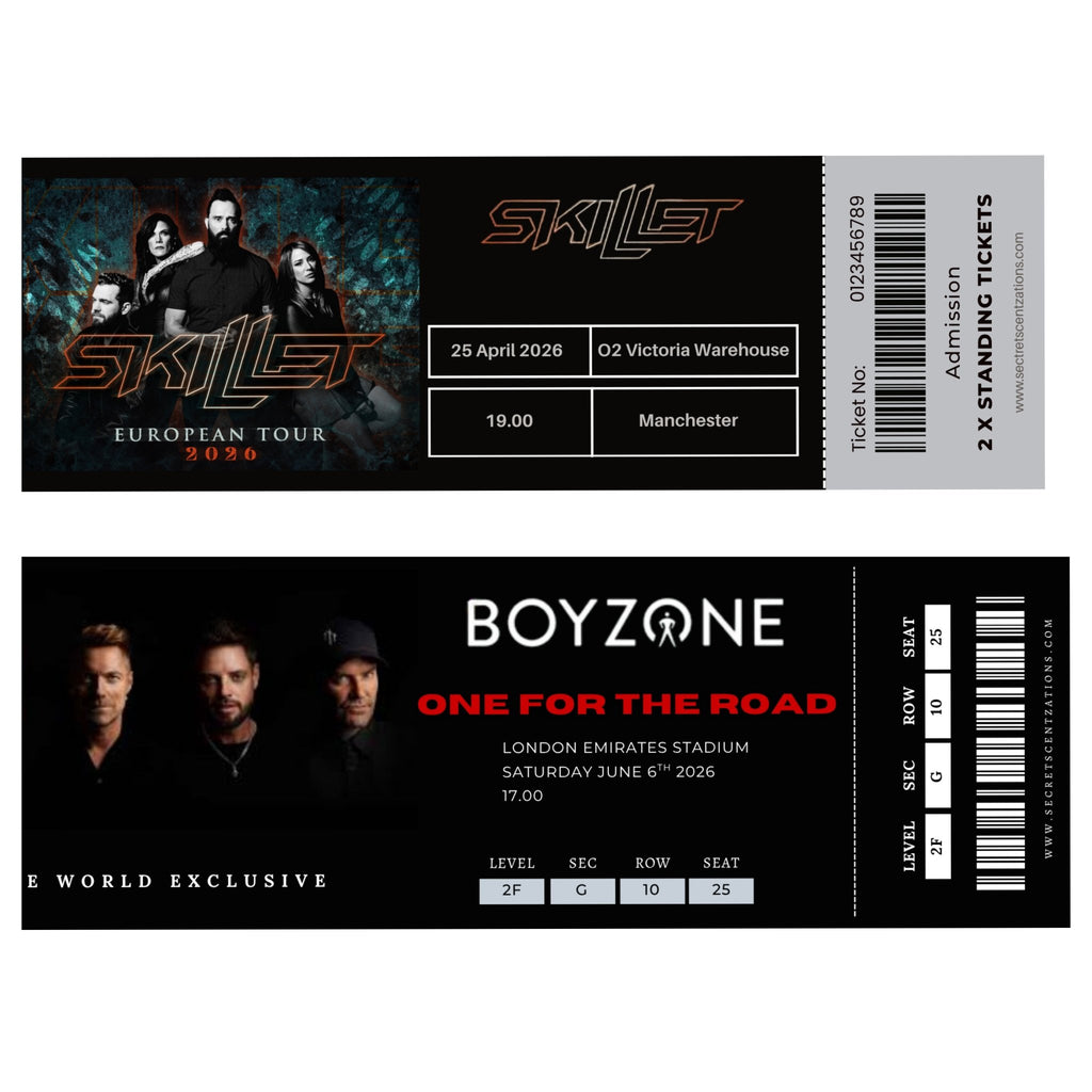 Personalised Music Concert Ticket Gift – Custom Keepsake Photo Card - Secret scentzations & T Belle