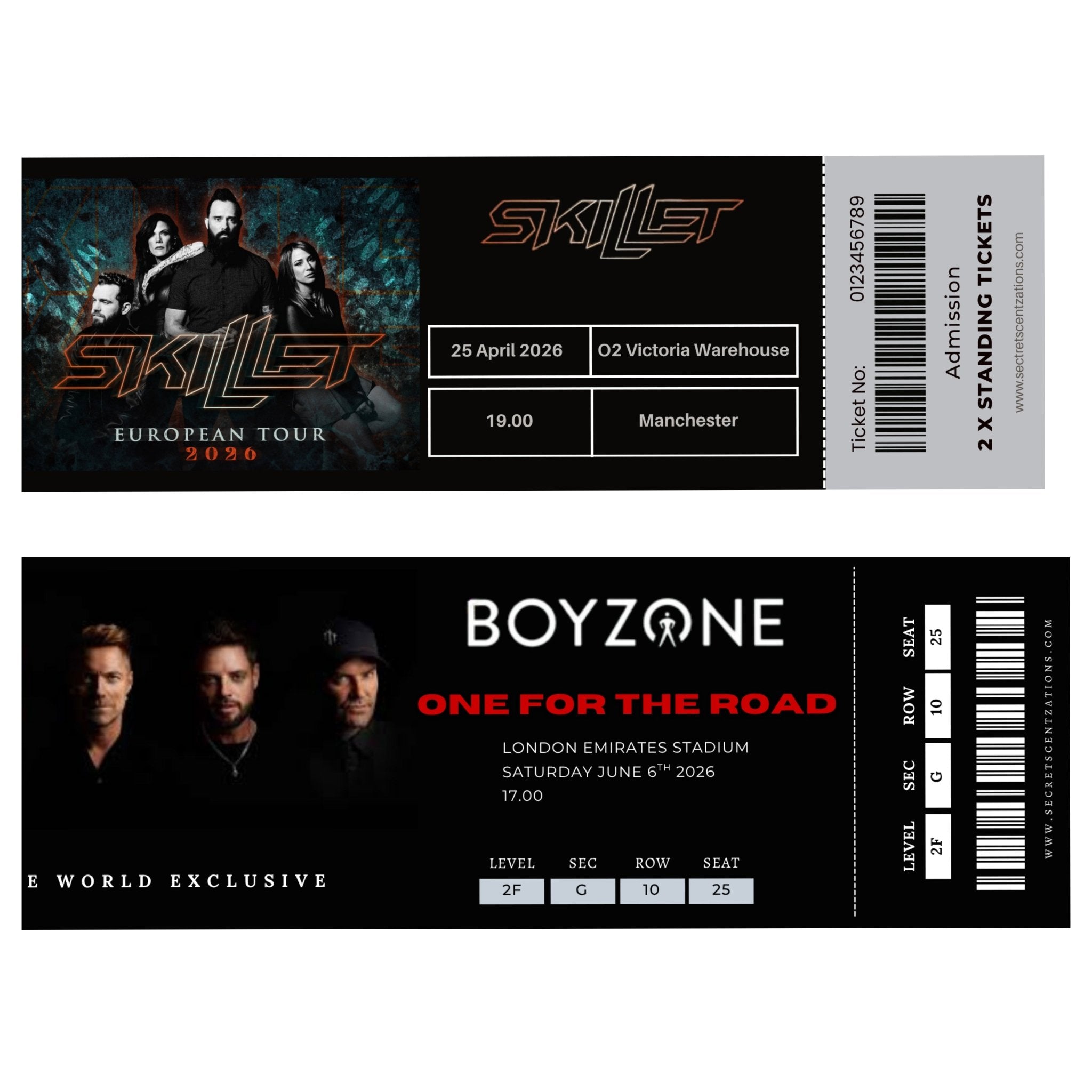 Personalised Music Concert Ticket Gift – Custom Keepsake Photo Card - Secret scentzations & T Belle