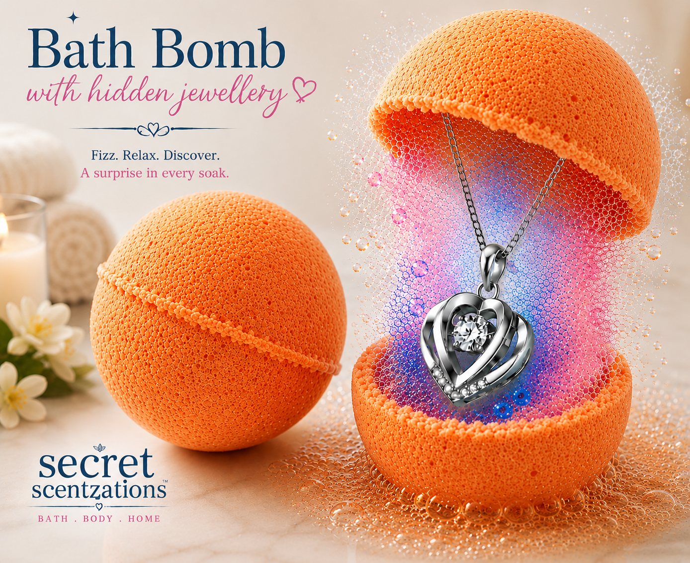 Piña Colada Jewellery Bath Bomb - Secret scentzations & T Belle
